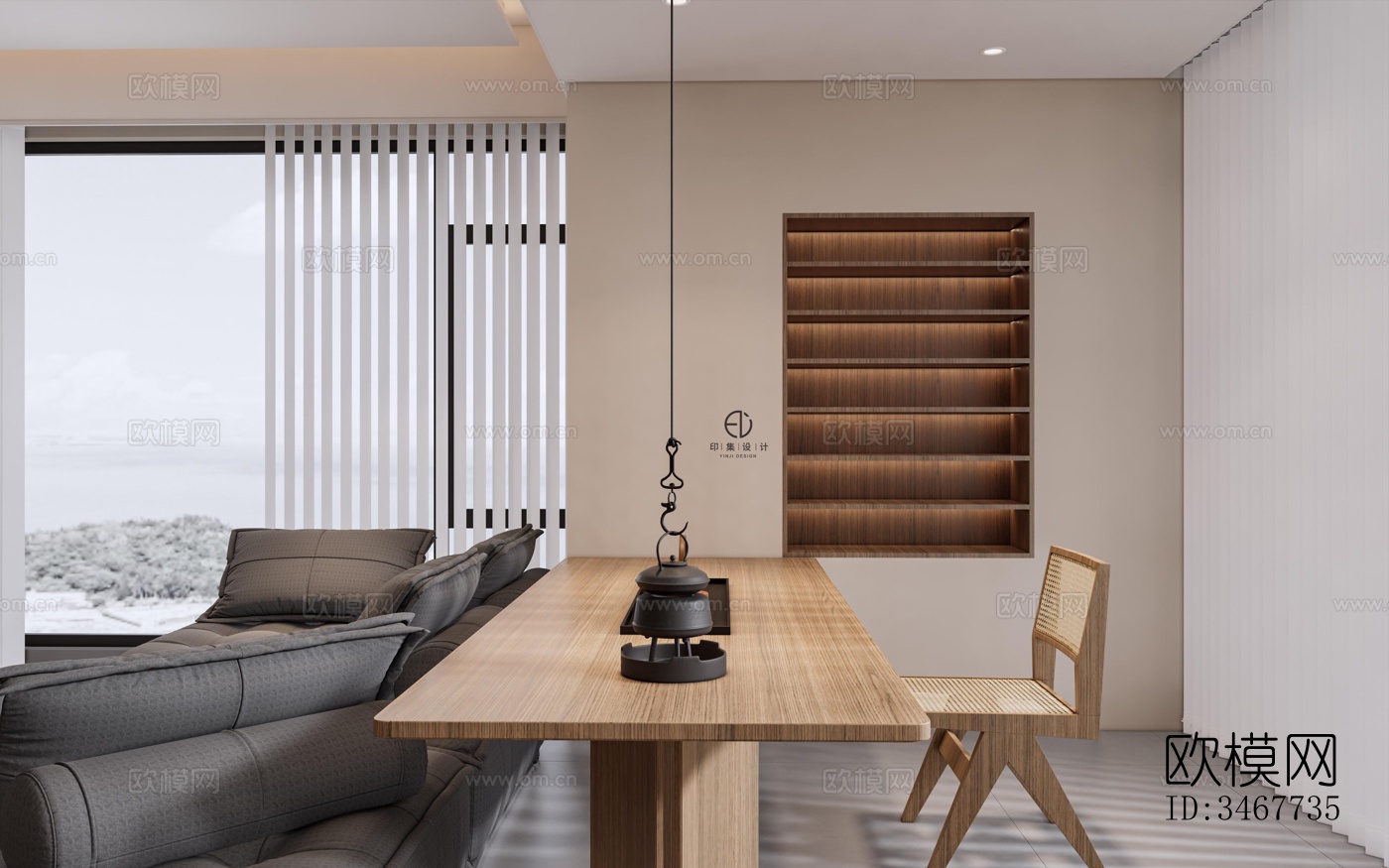 现代大平层效果图下载（渲染图15）