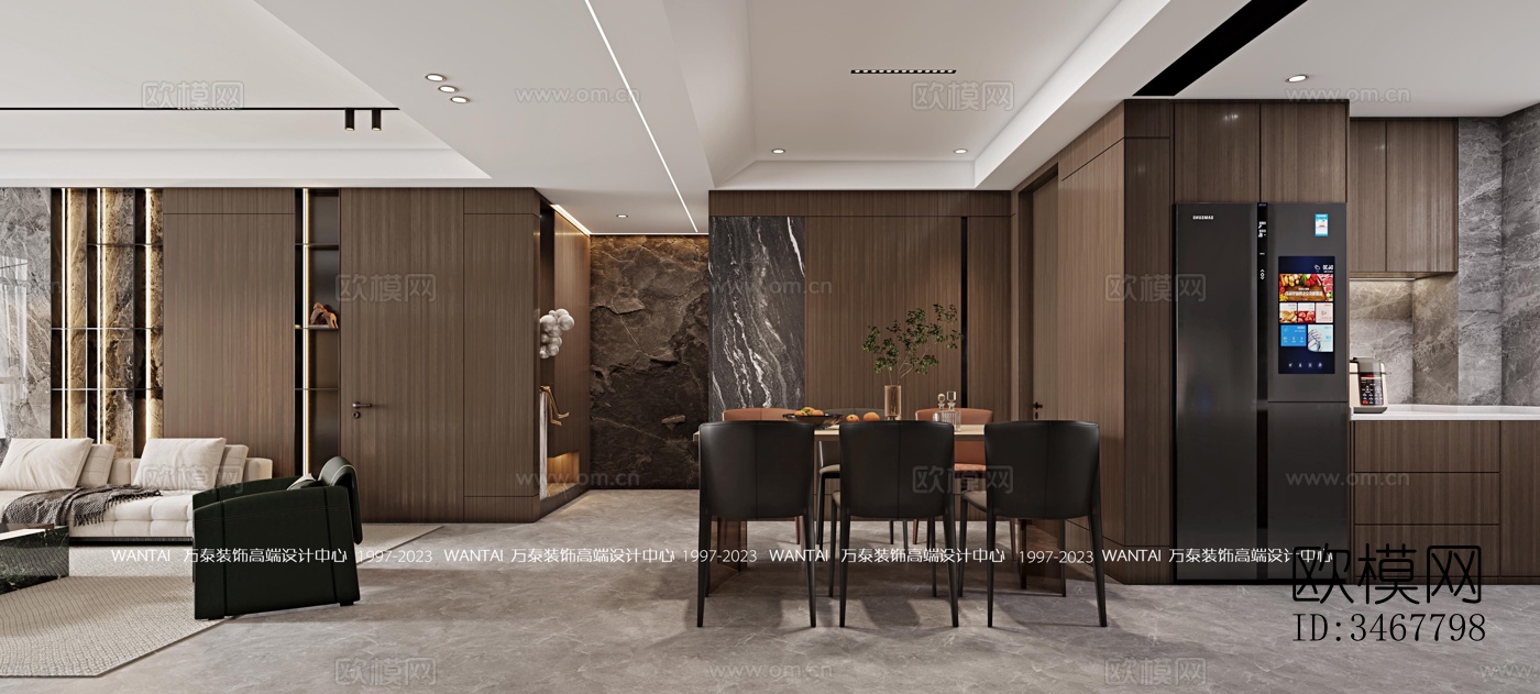 现代大平层效果图下载（渲染图4）