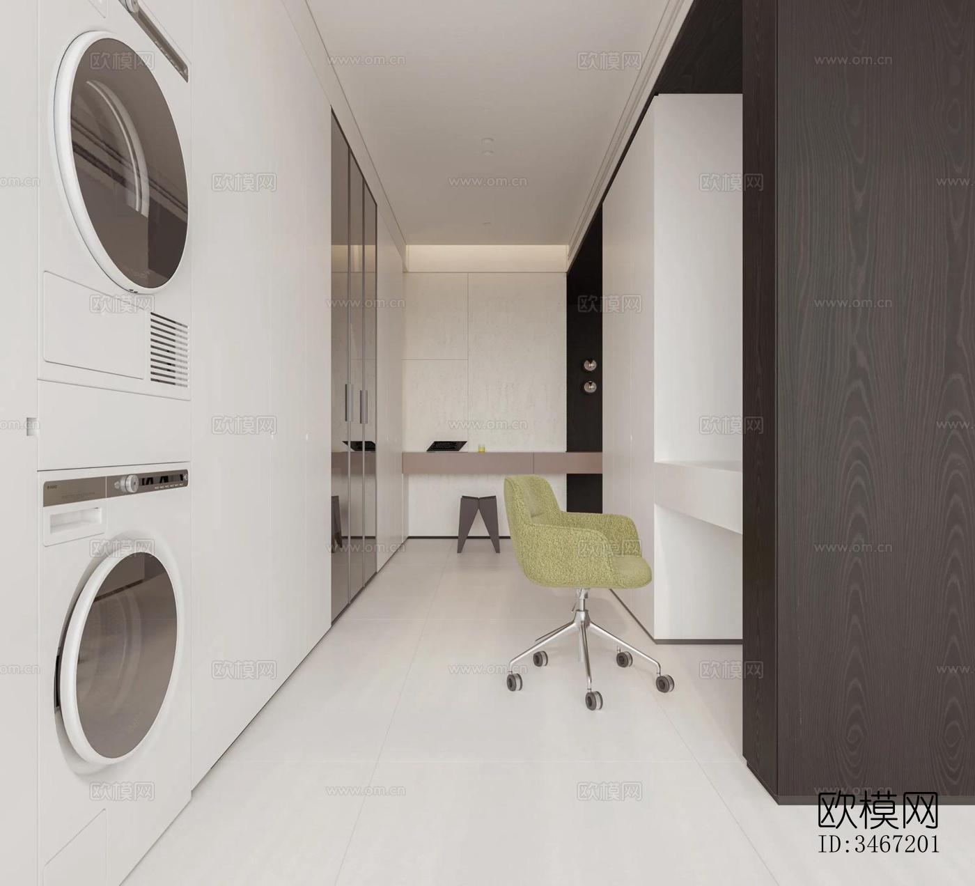 现代大平层效果图下载（渲染图6）