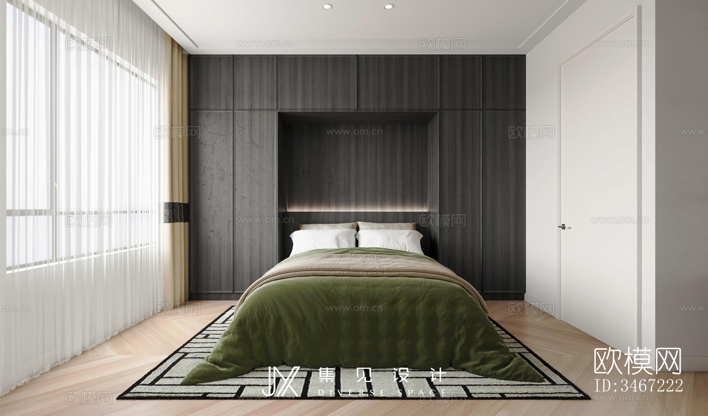 现代大平层效果图下载（渲染图6）