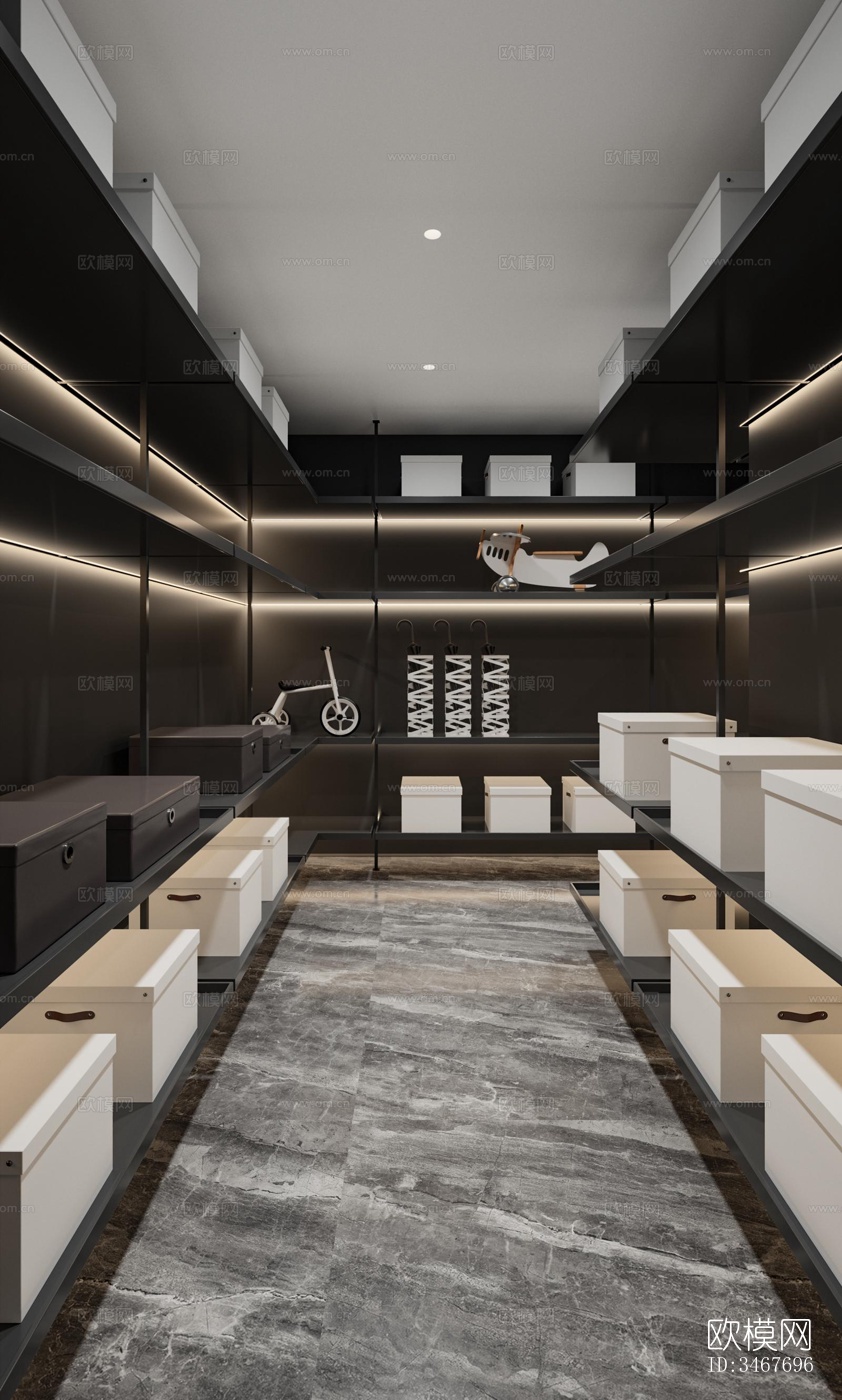 现代大平层效果图下载（渲染图12）