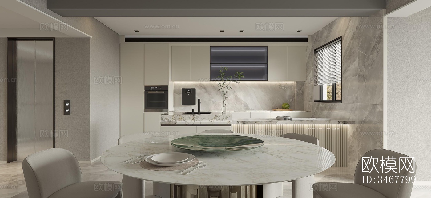 现代大平层效果图下载（渲染图13）