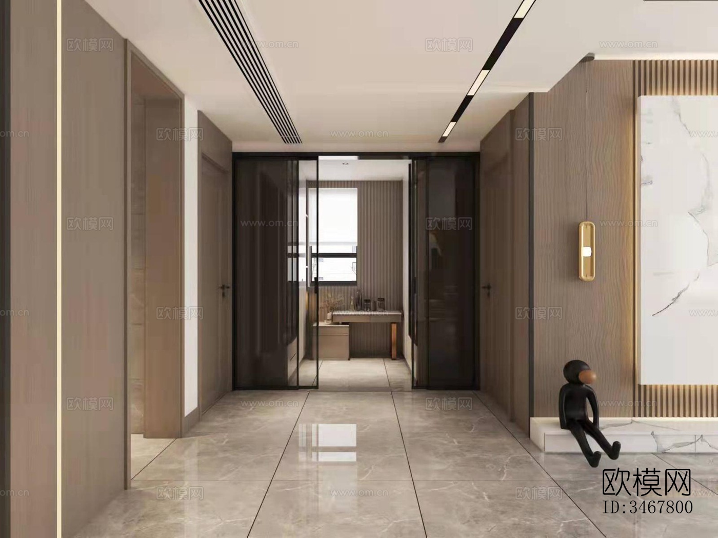 现代大平层效果图下载（渲染图9）