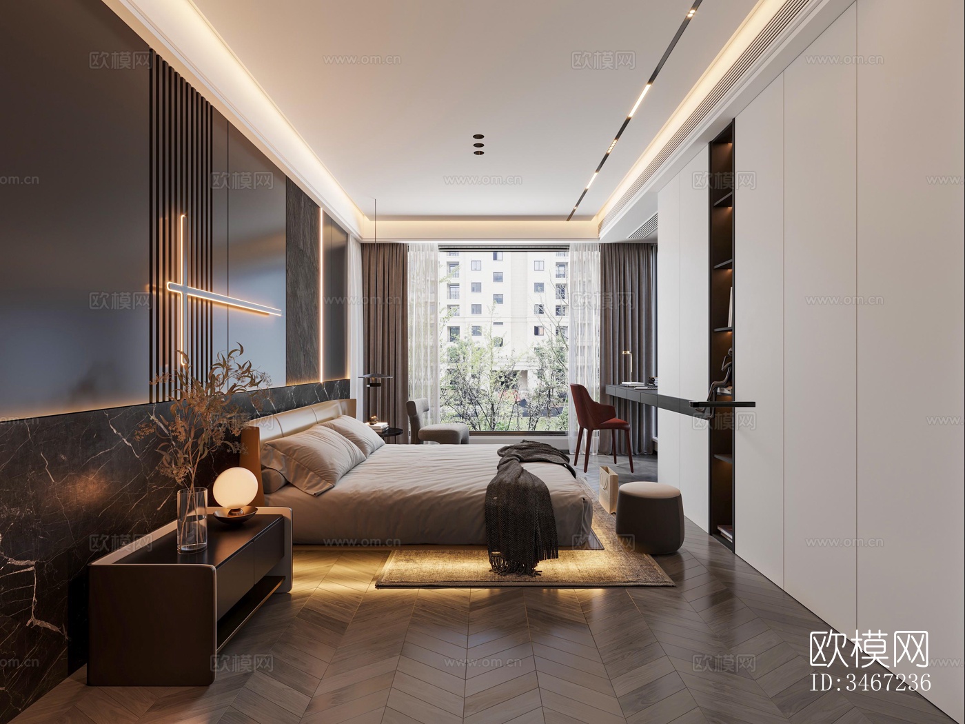 现代大平层效果图下载（渲染图5）