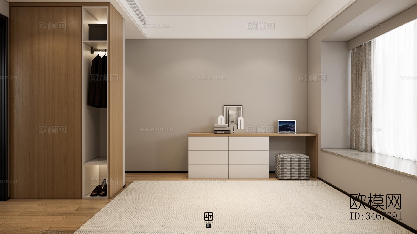 现代大平层效果图下载（渲染图5）