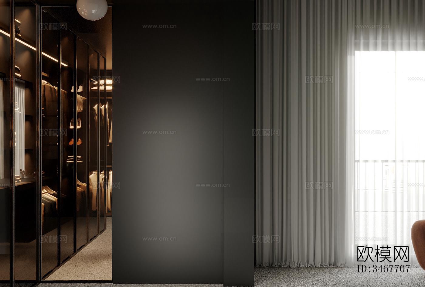 现代大平层效果图下载（渲染图4）