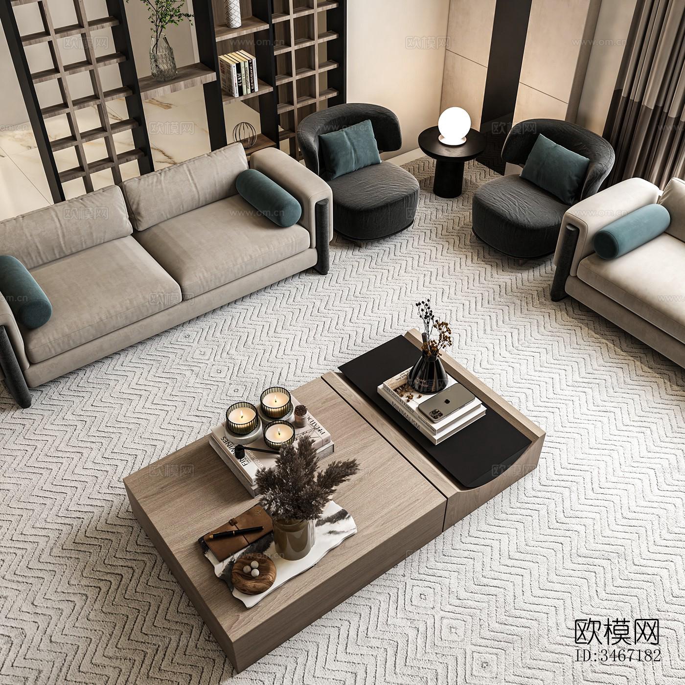 现代大平层效果图下载（渲染图19）