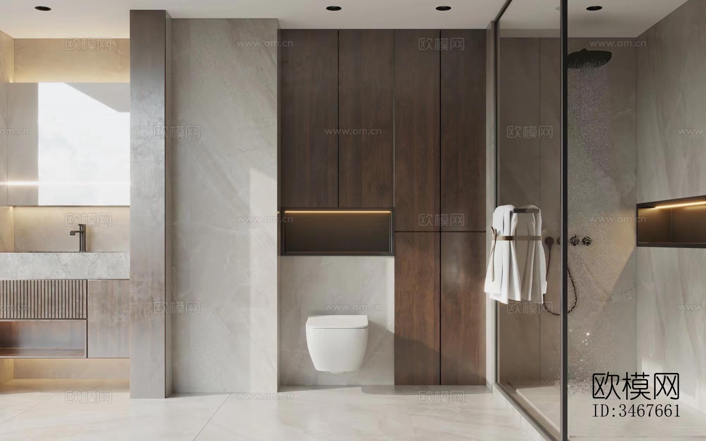 现代大平层效果图下载（渲染图8）