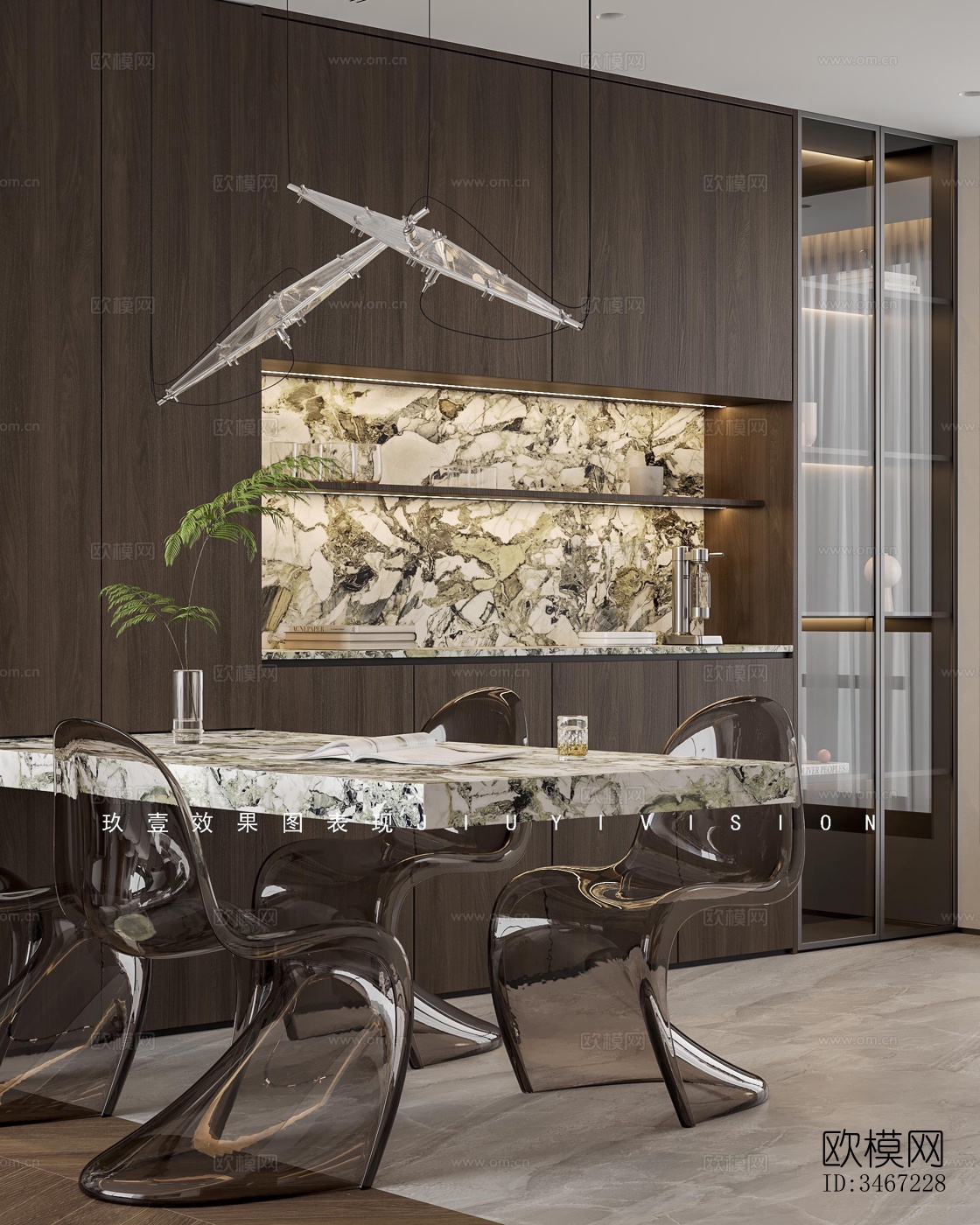 现代大平层效果图下载（渲染图13）