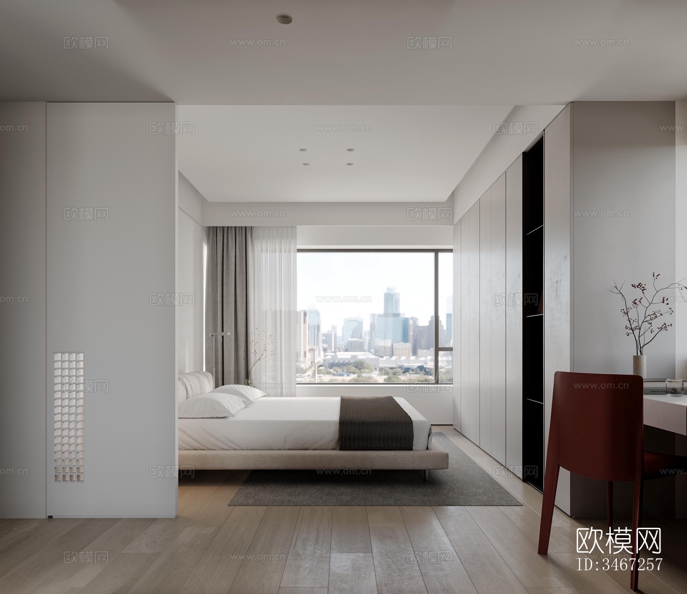 现代大平层效果图下载（渲染图11）