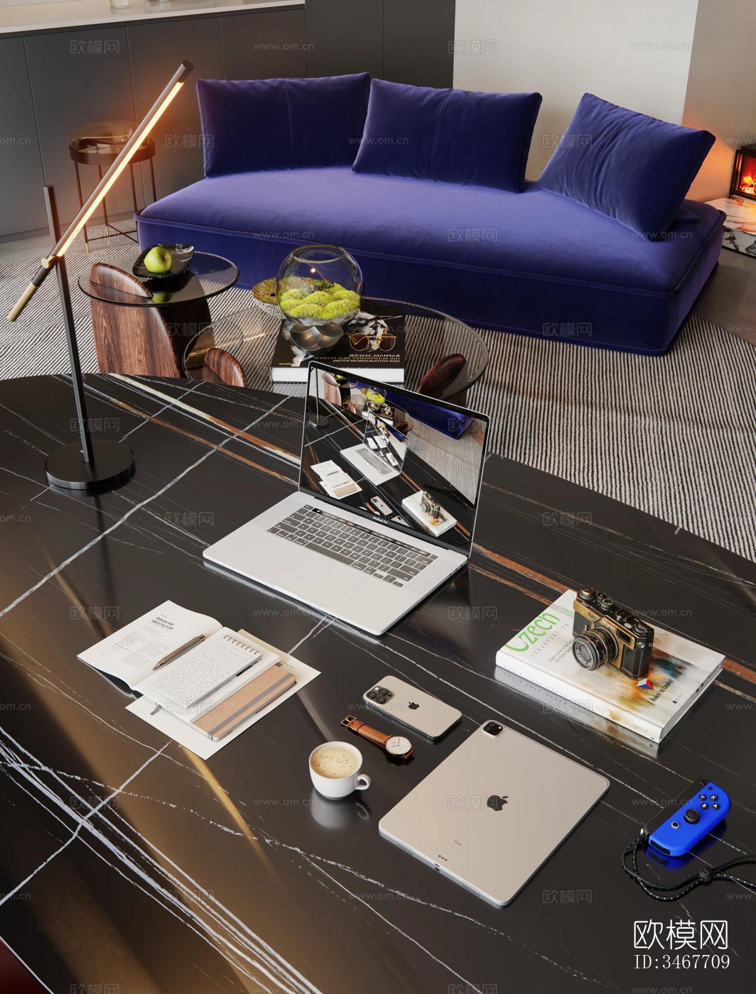 现代大平层效果图下载（渲染图14）