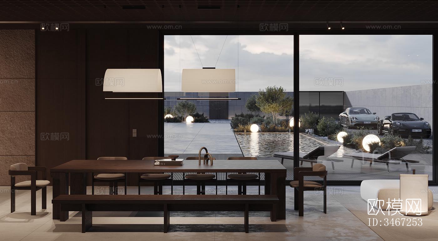 现代大平层效果图下载（渲染图17）