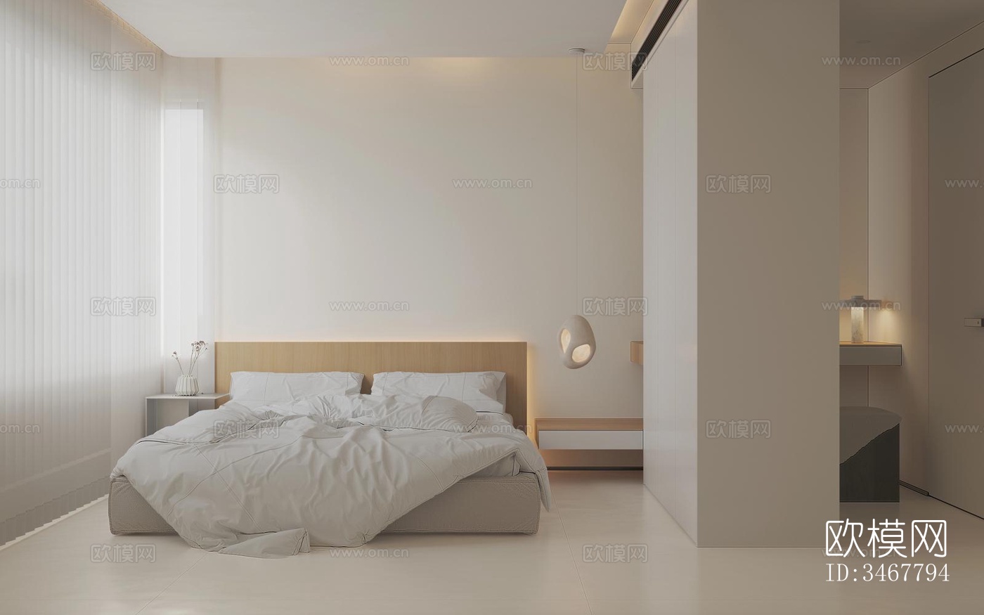 现代大平层效果图下载（渲染图1）