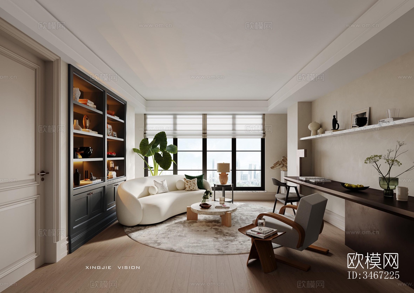 现代大平层效果图下载（渲染图11）