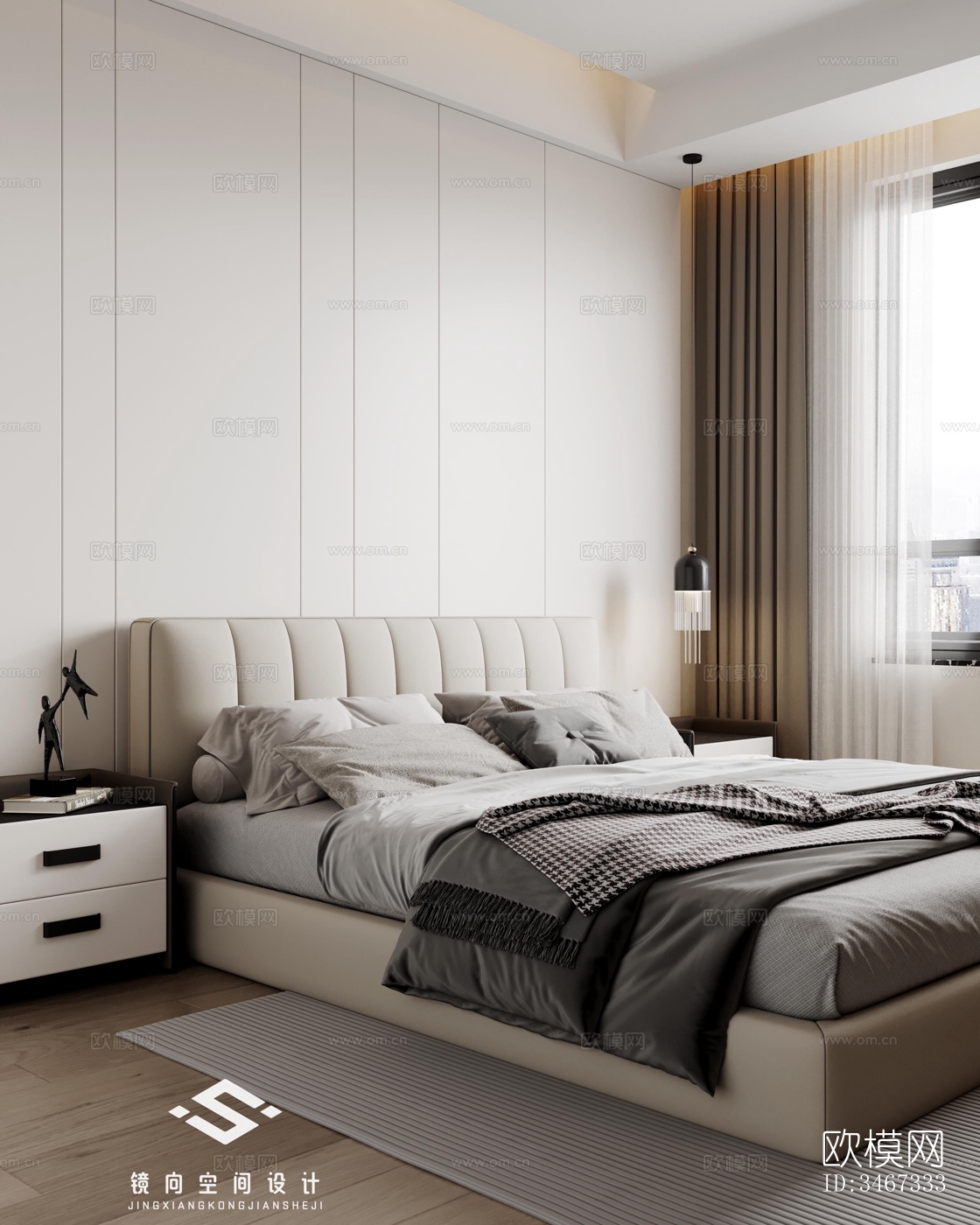 现代大平层效果图下载（渲染图10）