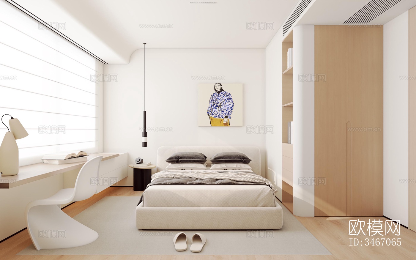 现代卧室效果图下载（渲染图1）