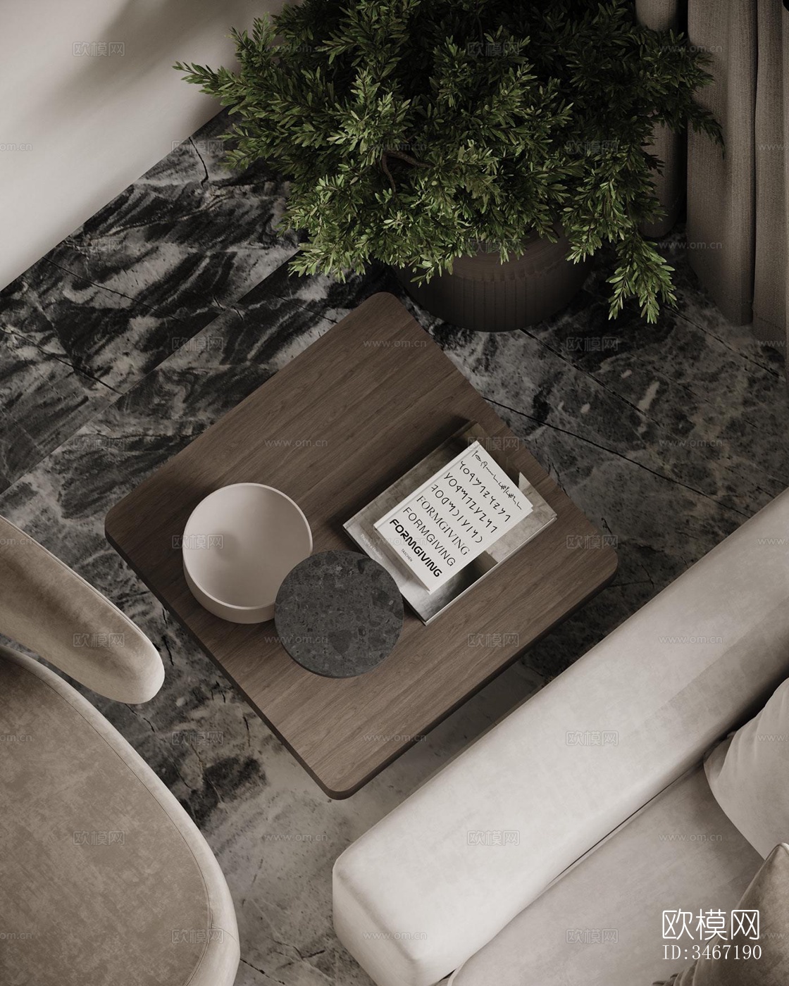 现代大平层效果图下载（渲染图18）