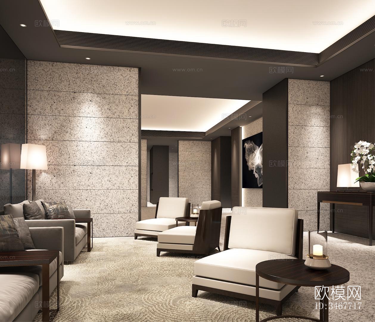 现代大平层效果图下载（渲染图3）