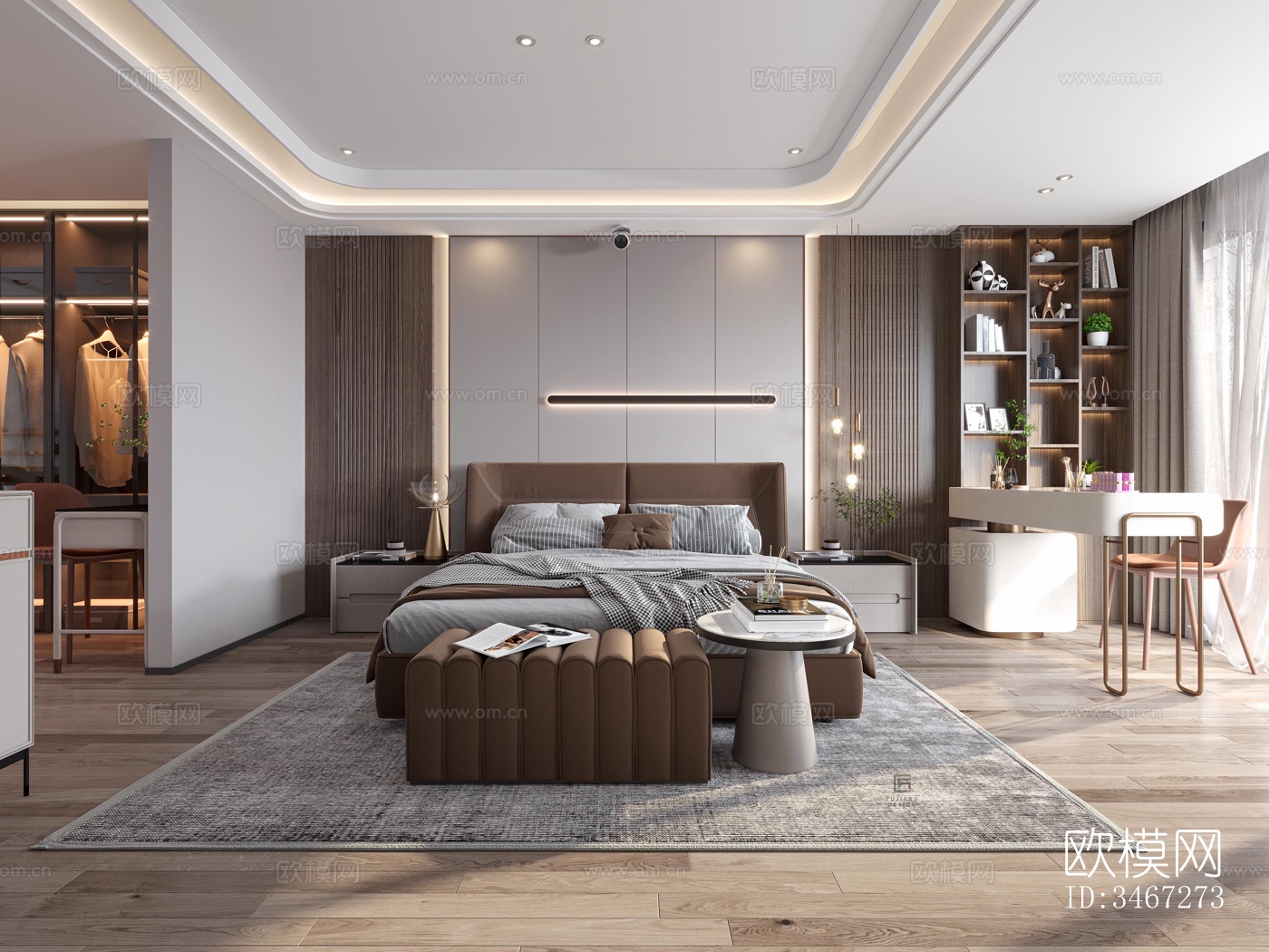 现代大平层效果图下载（渲染图6）