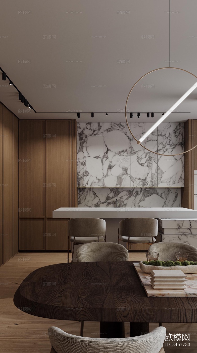 现代大平层效果图下载（渲染图4）