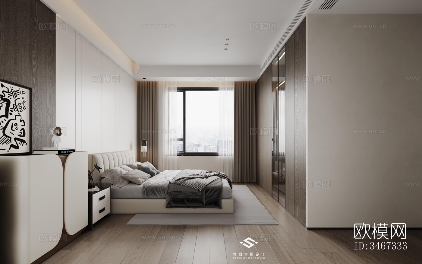 现代大平层效果图下载（渲染图9）