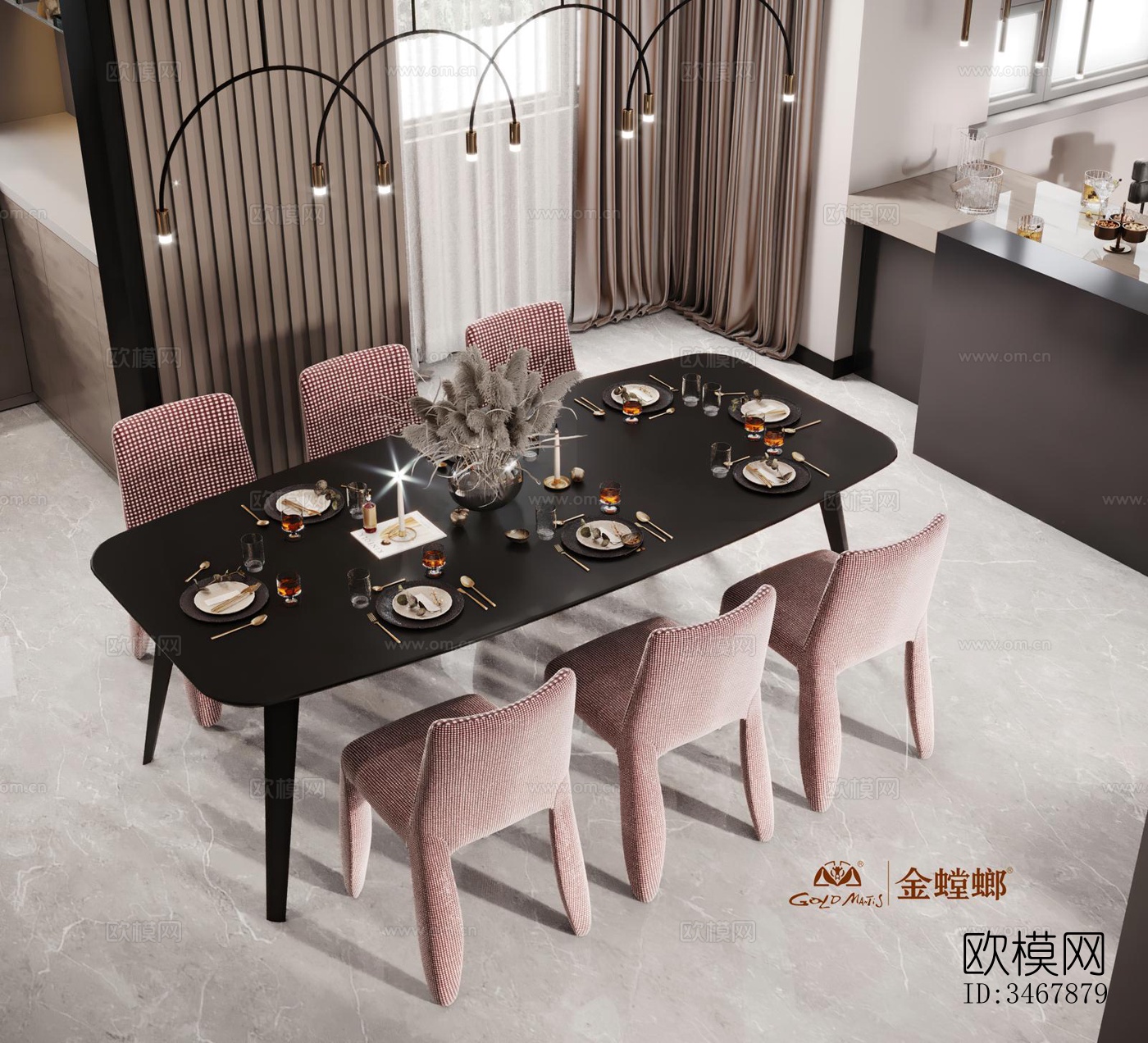 现代大平层效果图下载（渲染图3）