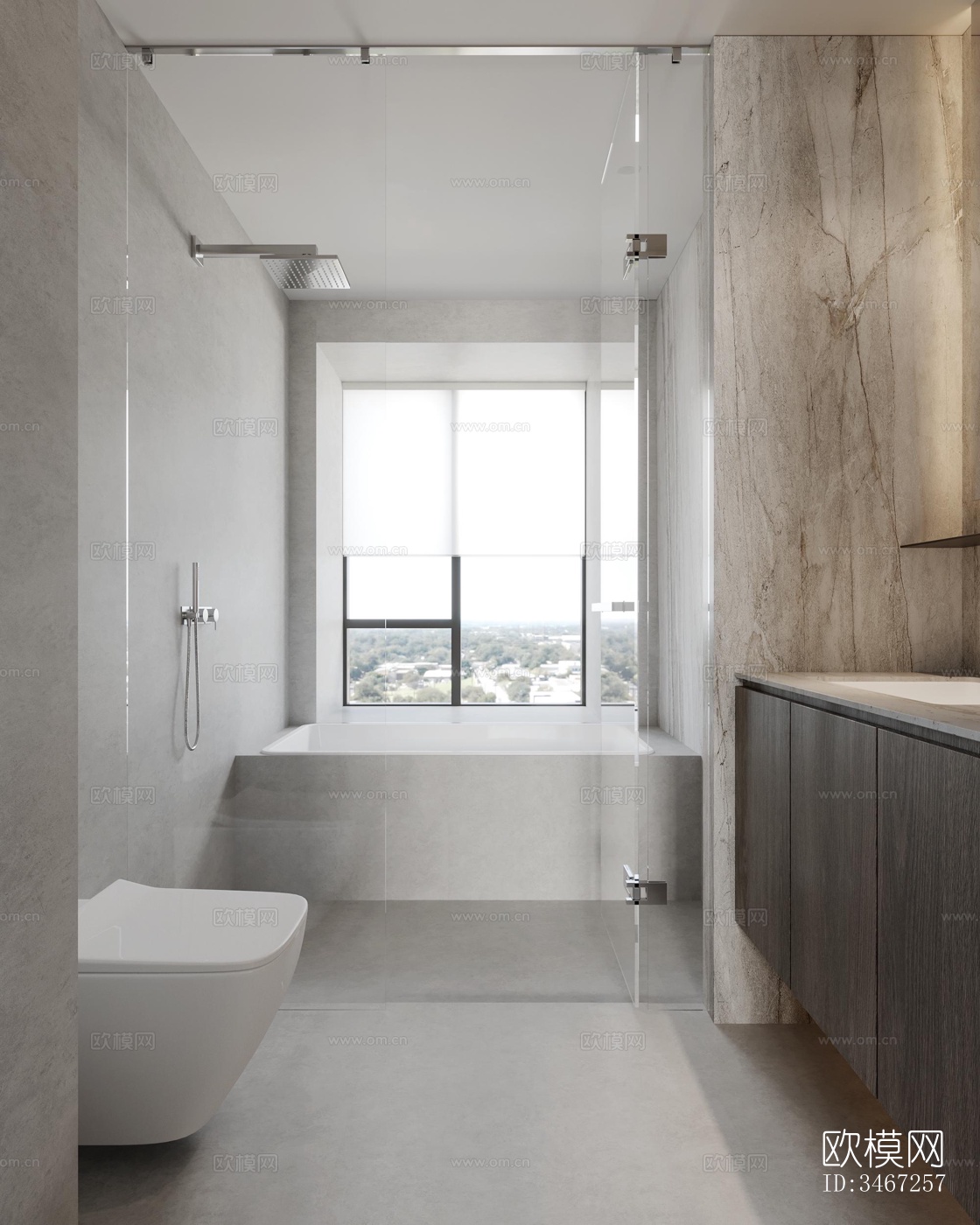 现代大平层效果图下载（渲染图4）