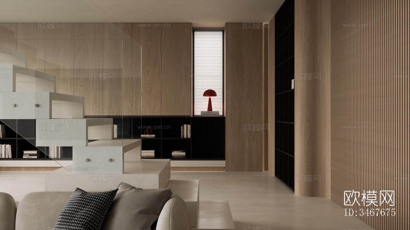 现代大平层效果图下载（渲染图17）