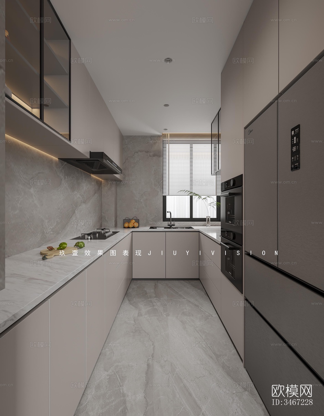 现代大平层效果图下载（渲染图12）