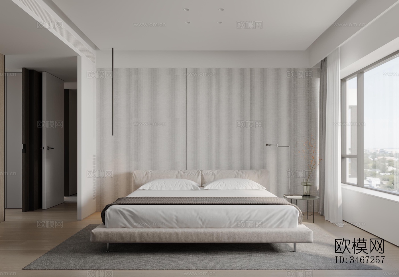 现代大平层效果图下载（渲染图2）