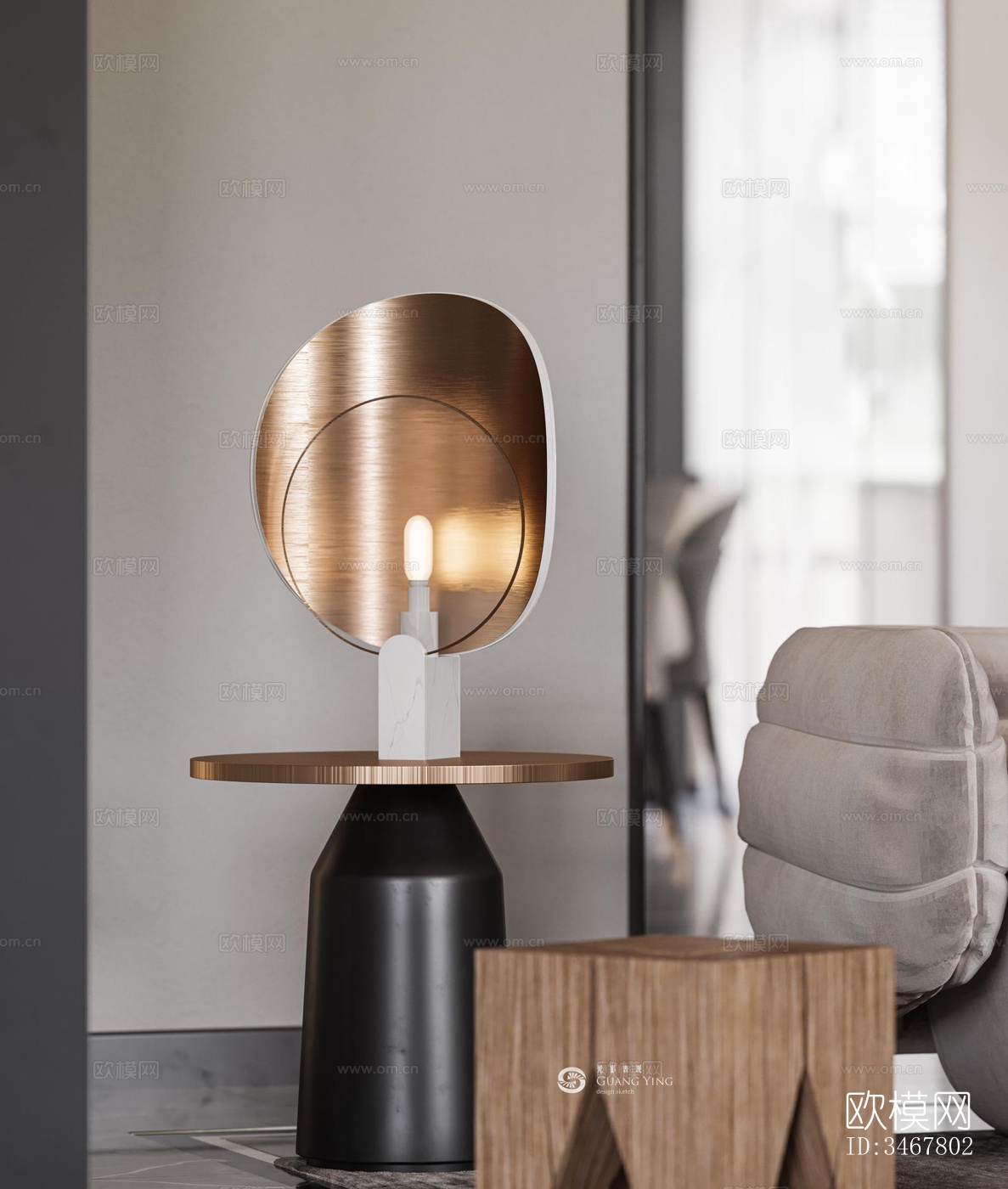 现代大平层效果图下载（渲染图4）