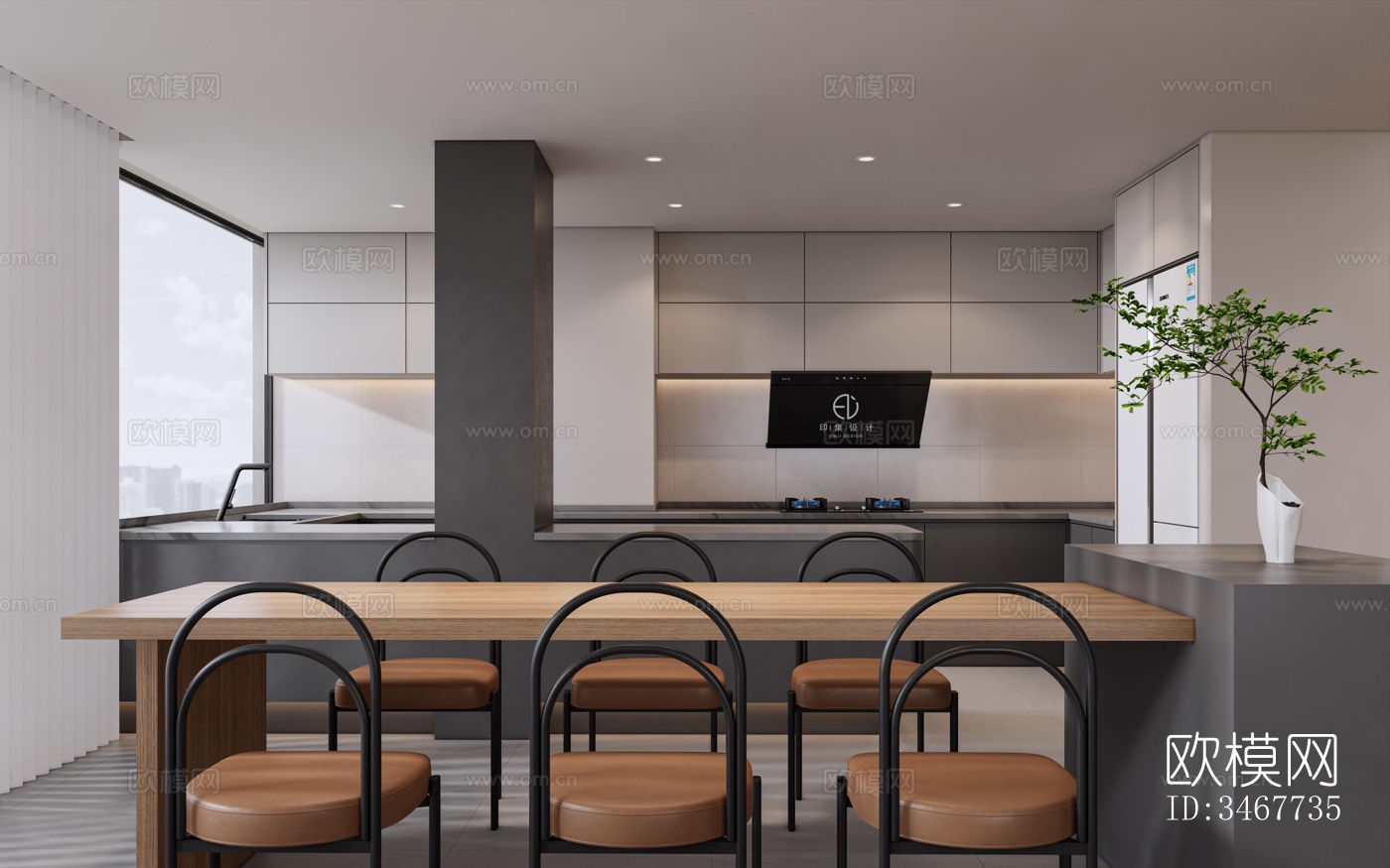 现代大平层效果图下载（渲染图18）