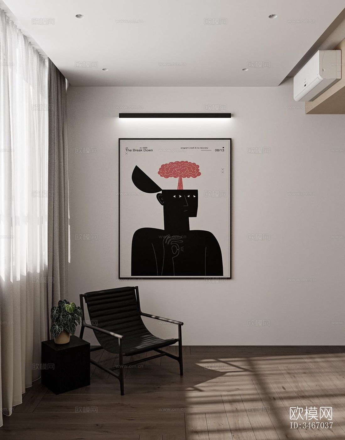 现代卧室效果图下载（渲染图2）