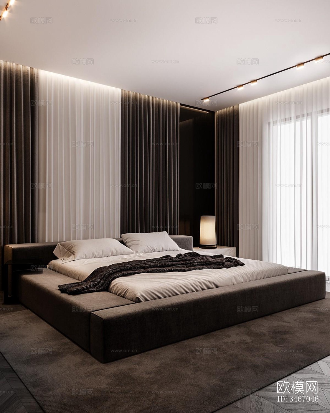 现代卧室效果图下载（渲染图3）