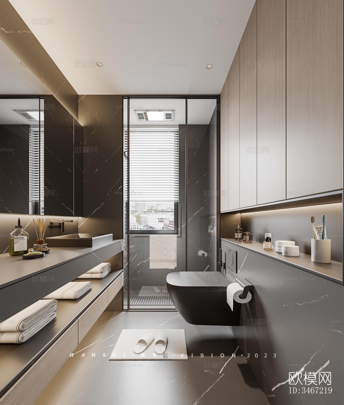 现代大平层效果图下载（渲染图7）