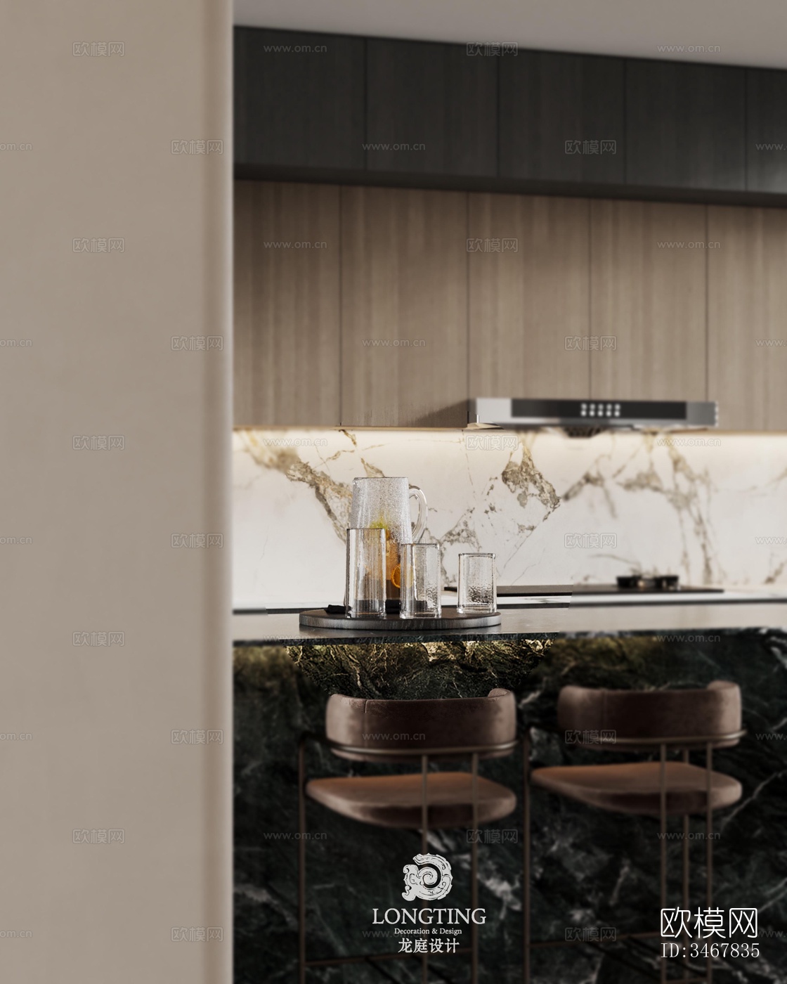 现代大平层效果图下载（渲染图7）