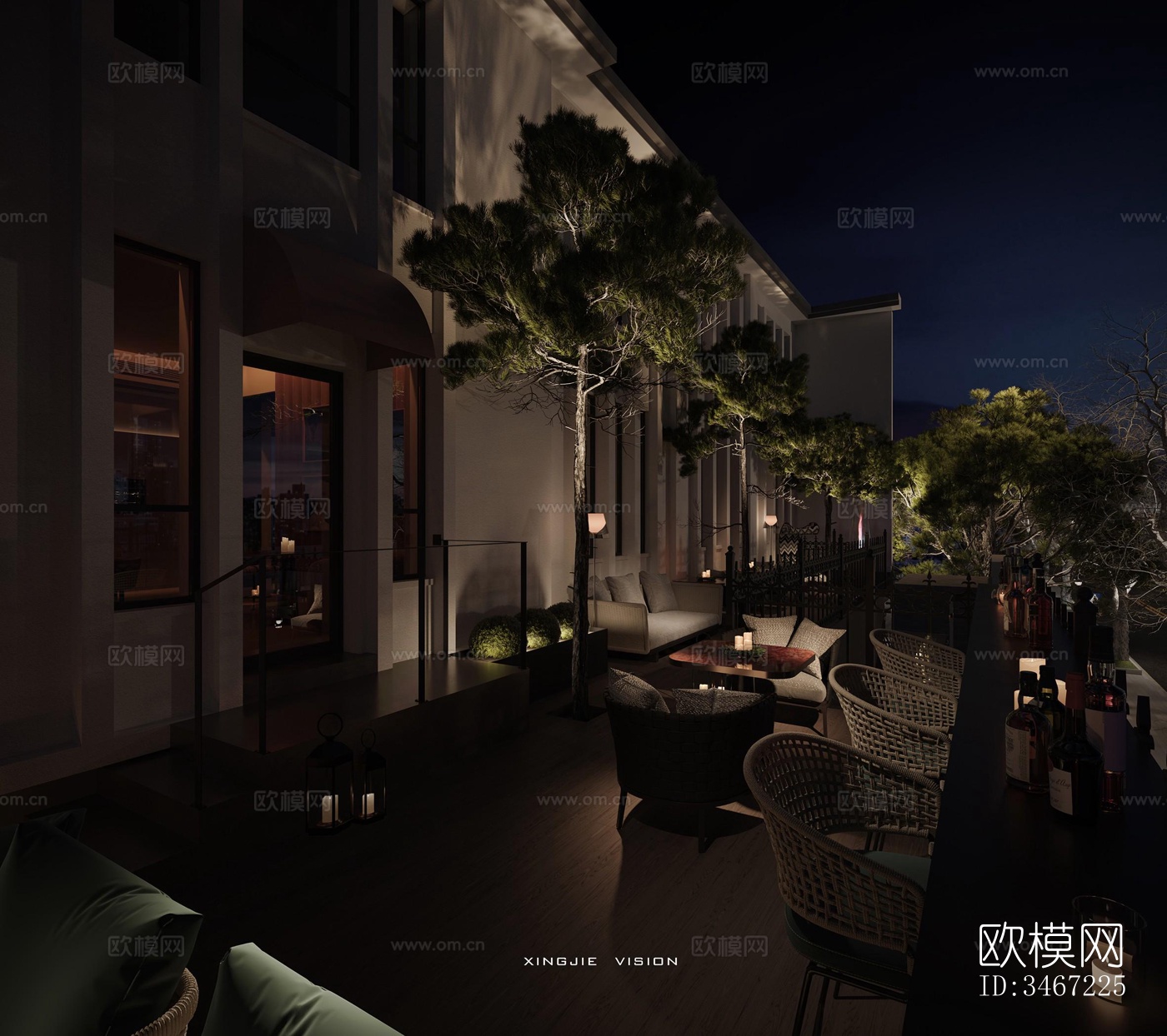 现代大平层效果图下载（渲染图3）