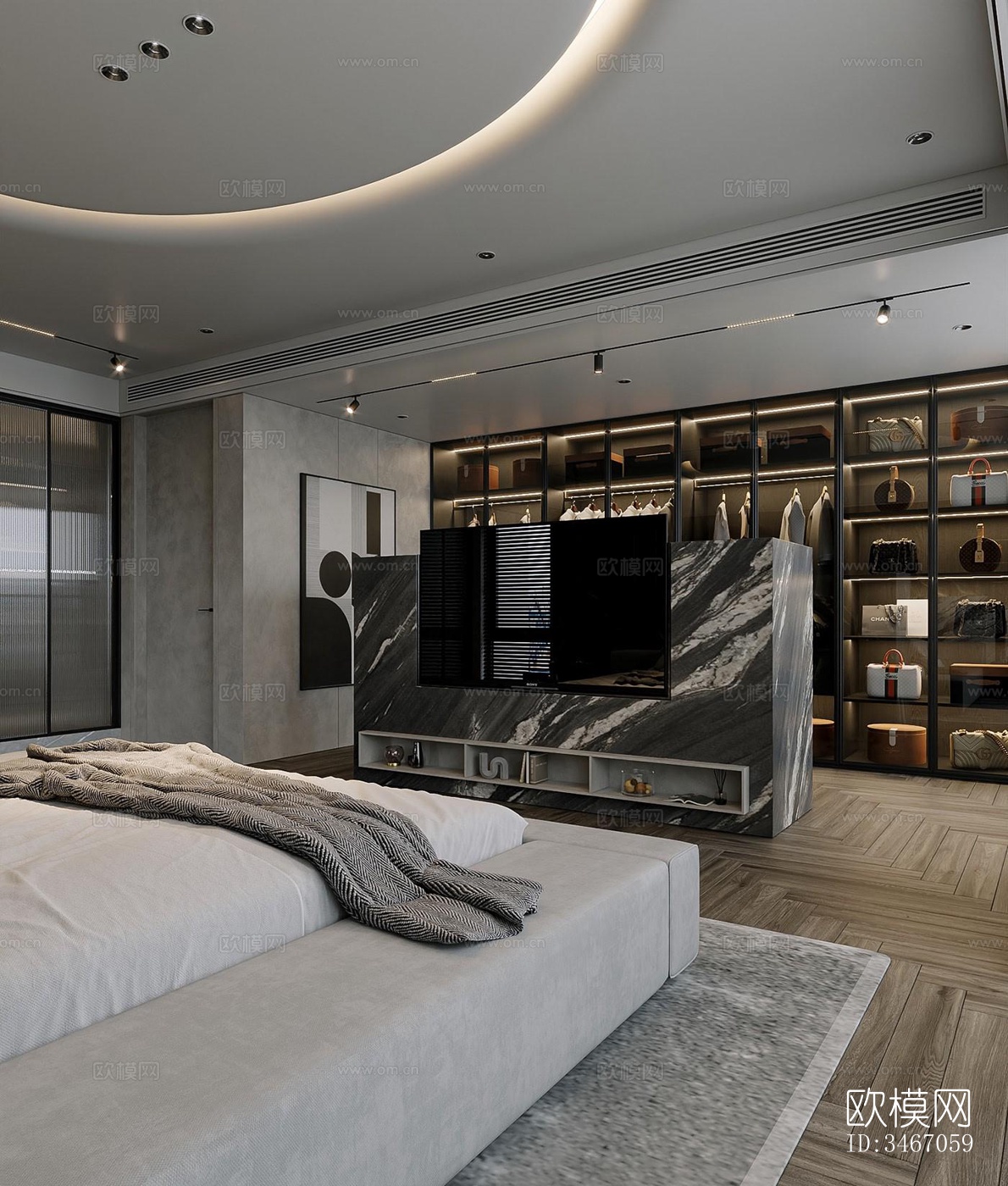 现代卧室效果图下载（渲染图6）