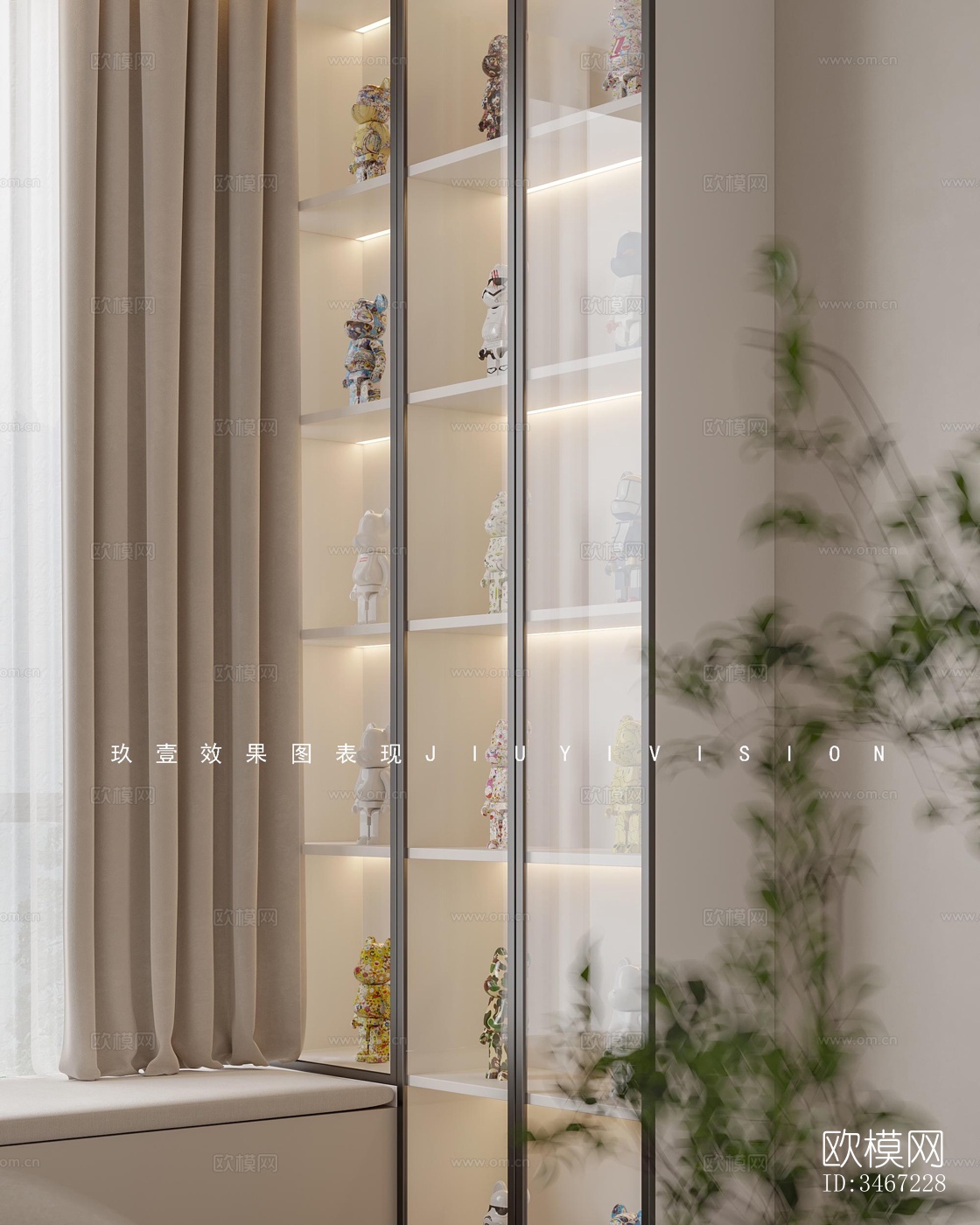 现代大平层效果图下载（渲染图4）