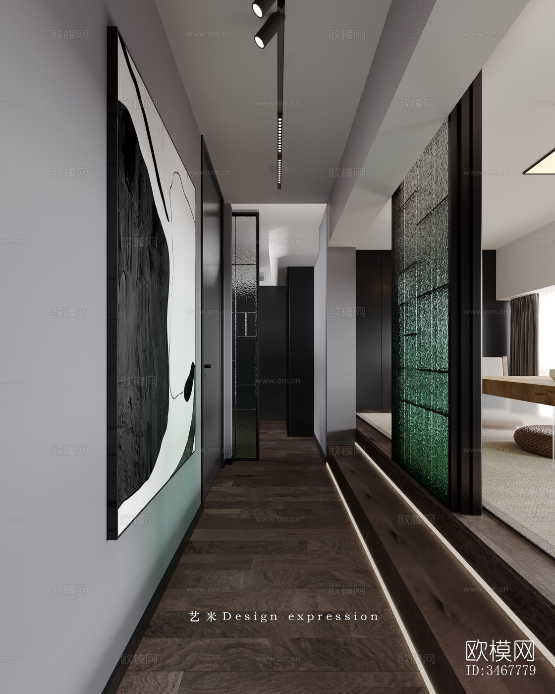 现代大平层效果图下载（渲染图4）