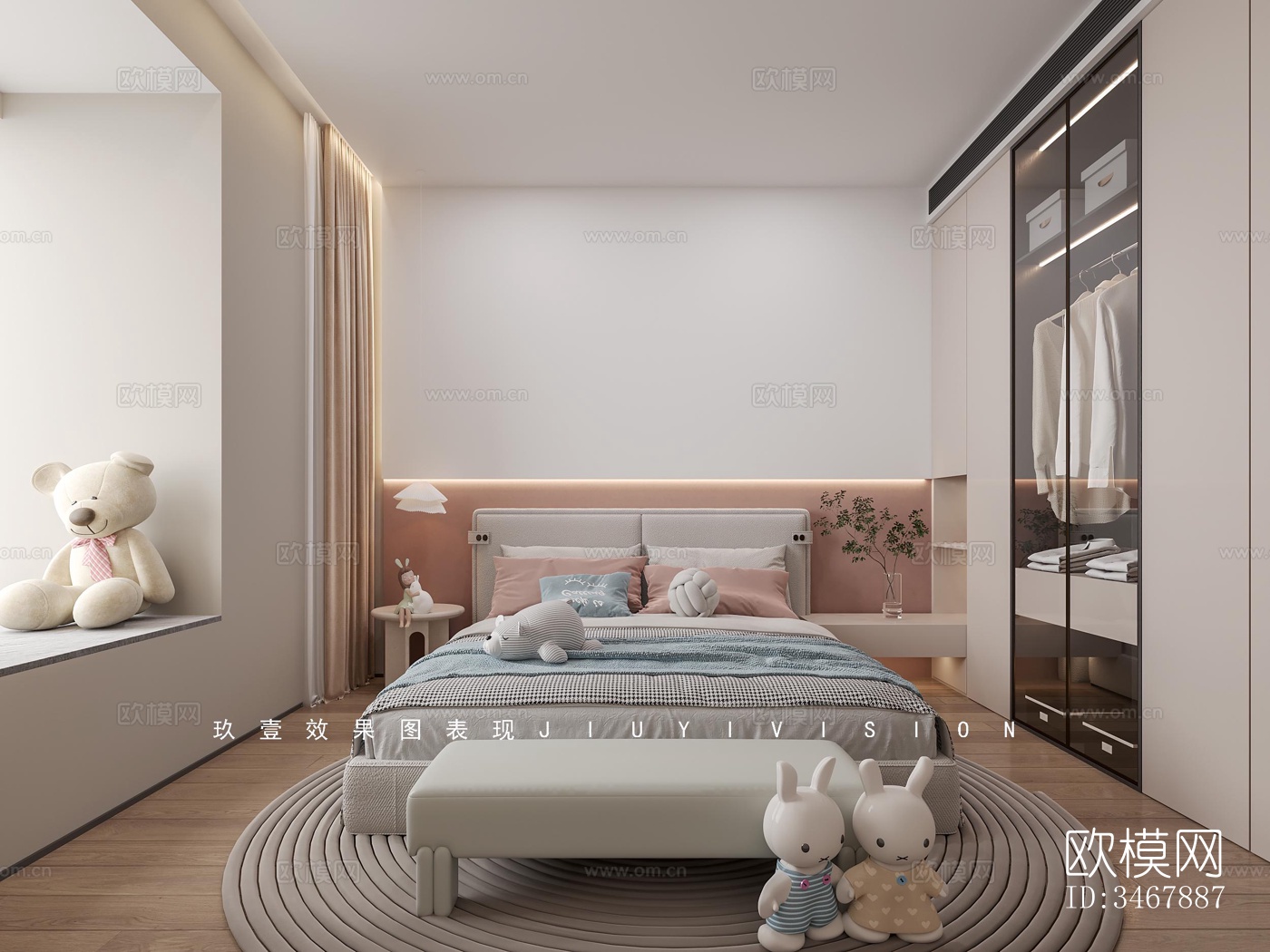 现代大平层效果图下载（渲染图6）