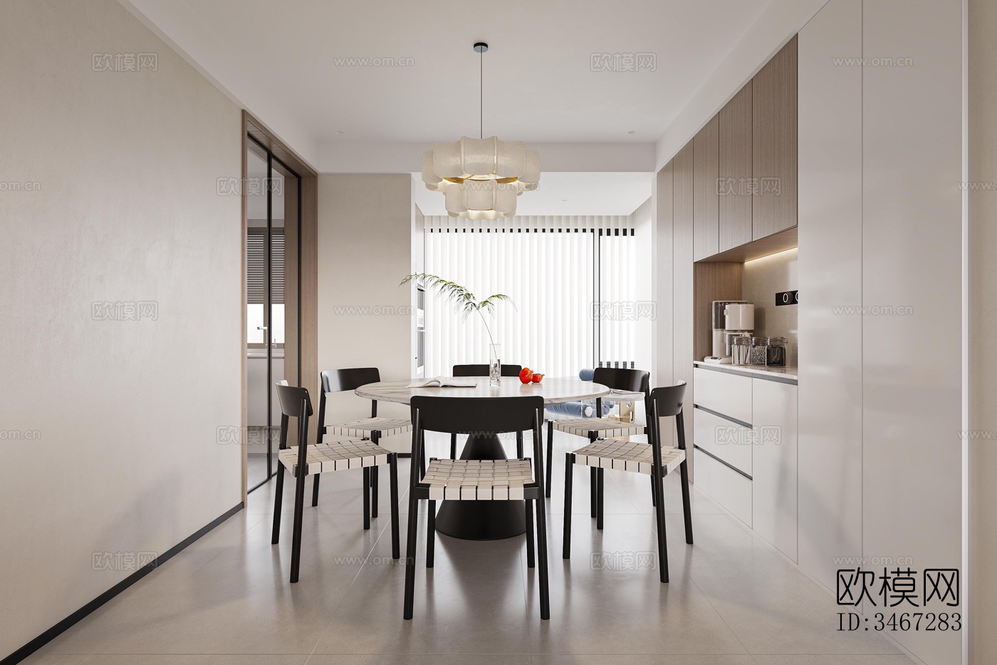 现代大平层效果图下载（渲染图7）