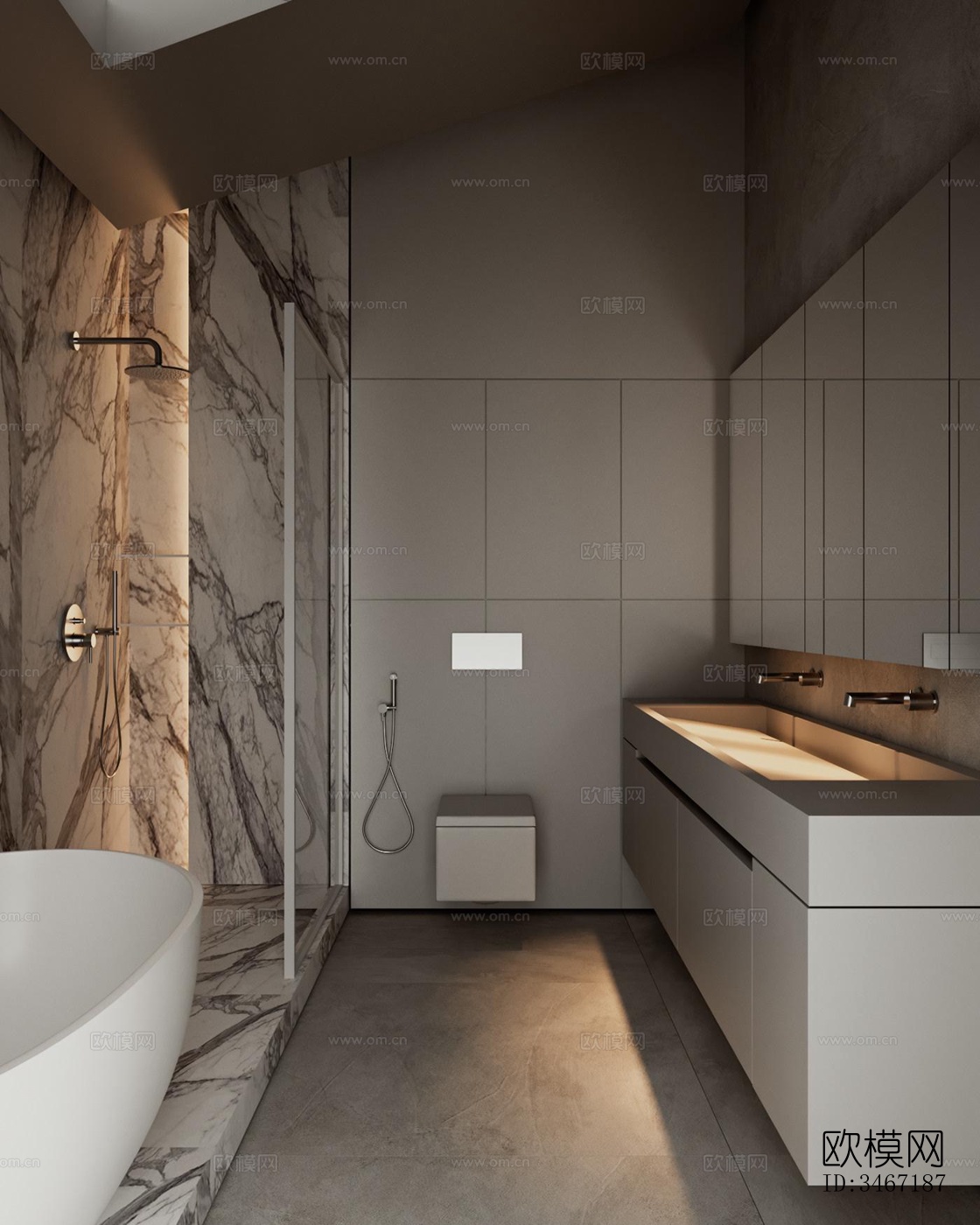 现代大平层效果图下载（渲染图9）