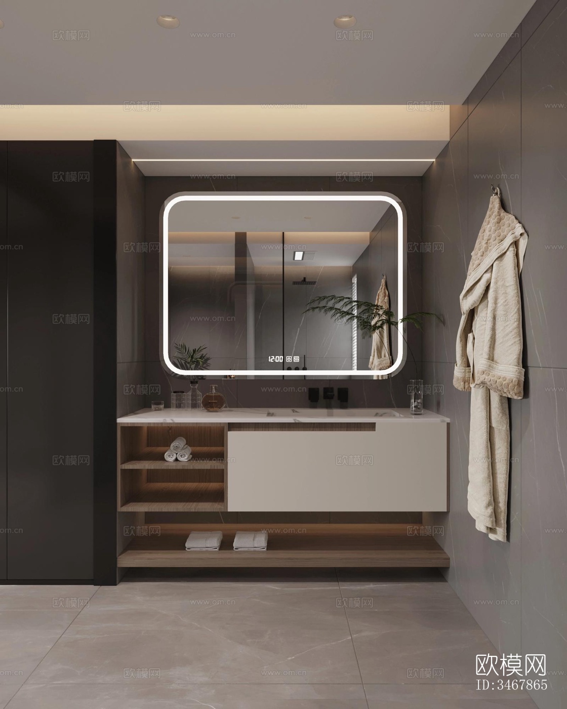 现代大平层效果图下载（渲染图9）