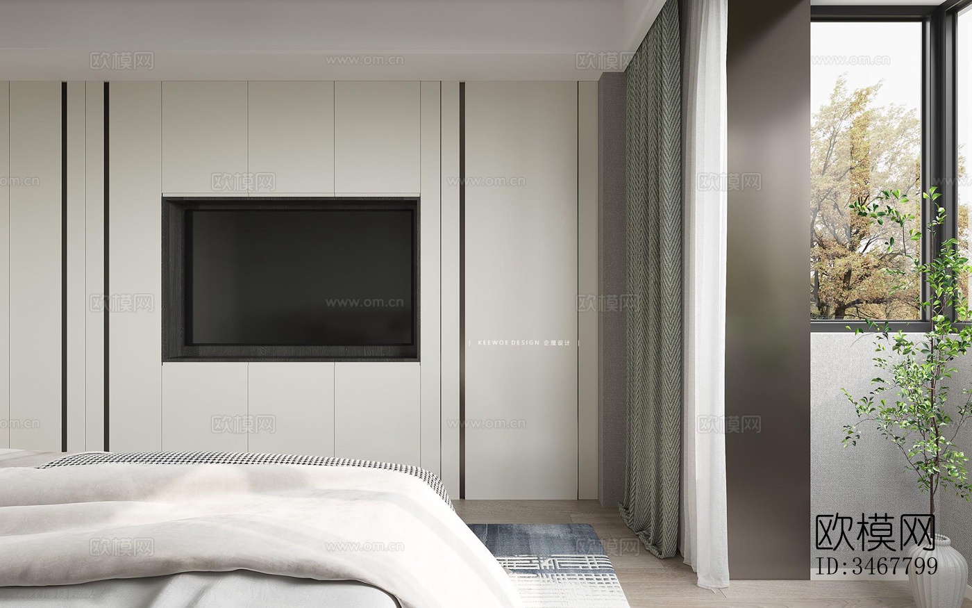 现代大平层效果图下载（渲染图6）