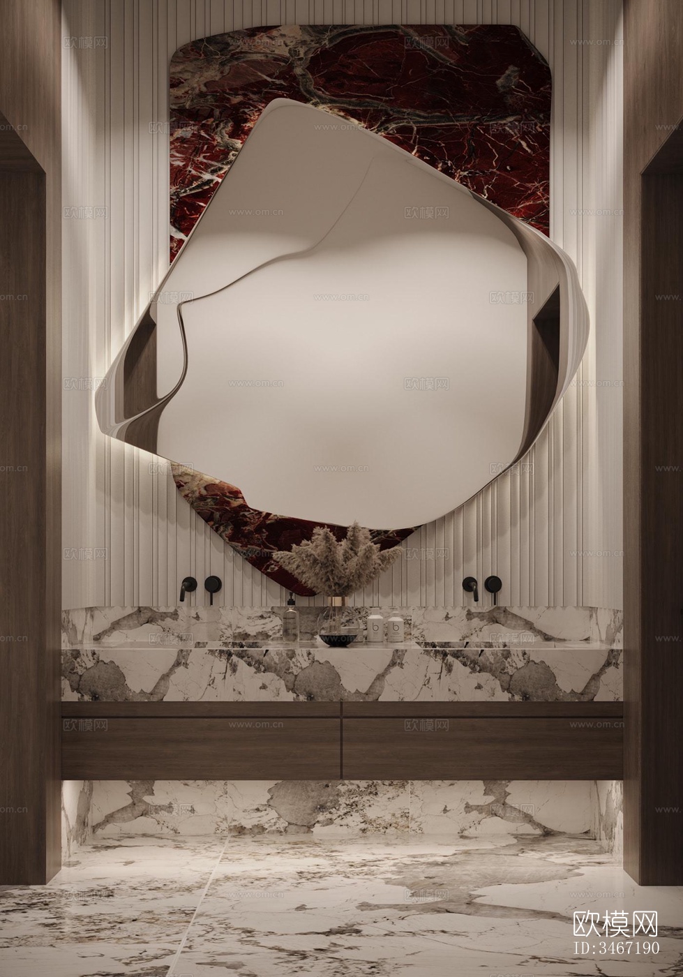 现代大平层效果图下载（渲染图3）