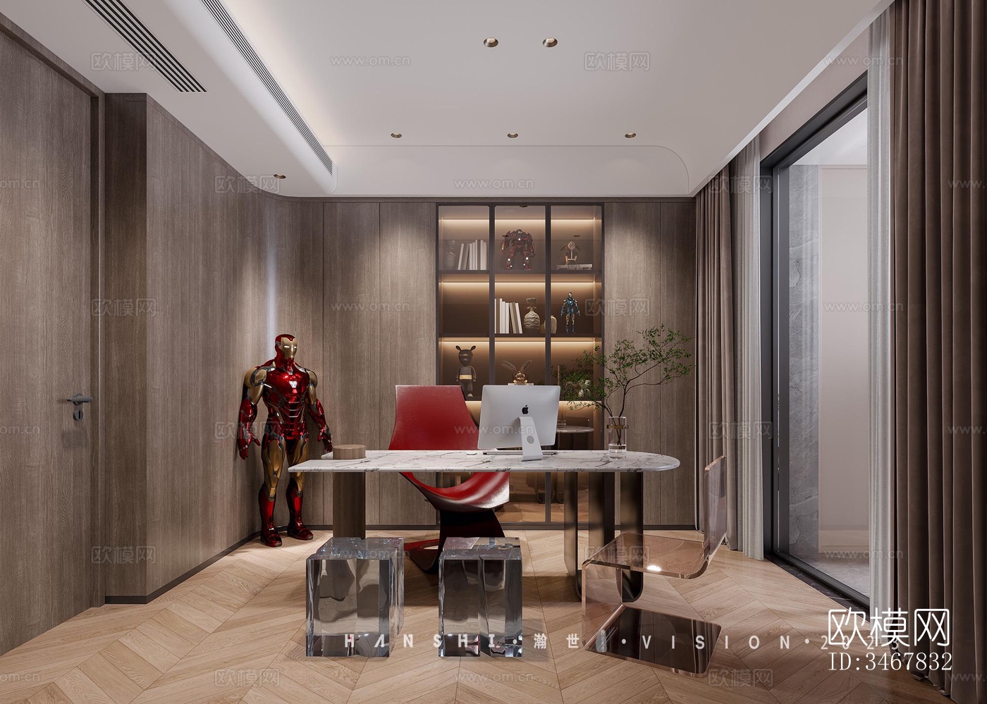 现代大平层效果图下载（渲染图5）