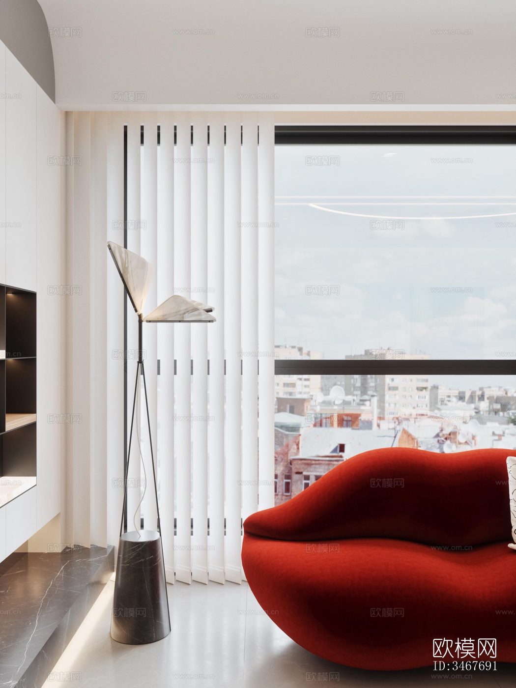 现代大平层效果图下载（渲染图13）