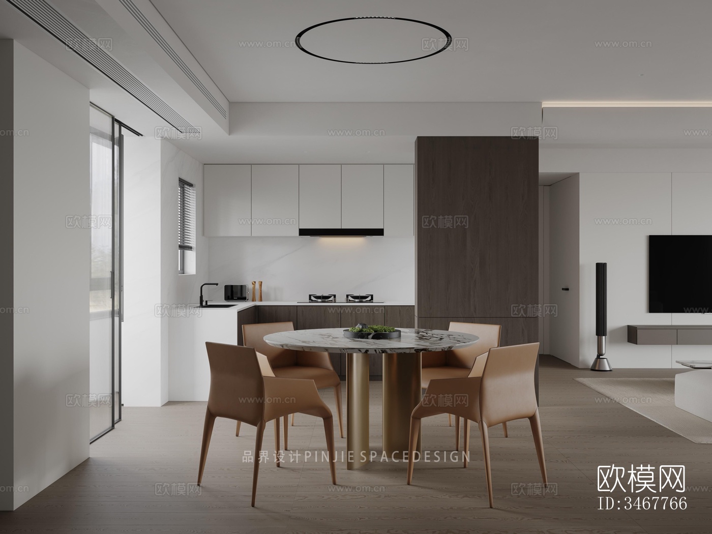 现代大平层效果图下载（渲染图14）