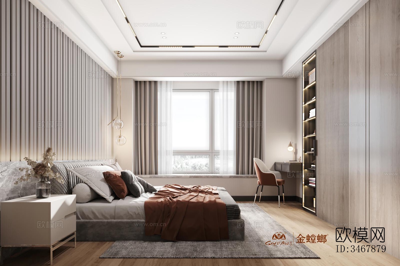 现代大平层效果图下载（渲染图5）